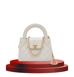 Chanel Light Grey Quilted Leather Mini Kelly Bag