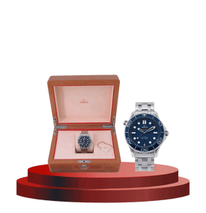 Omega Blue Stainless Steel Seamaster