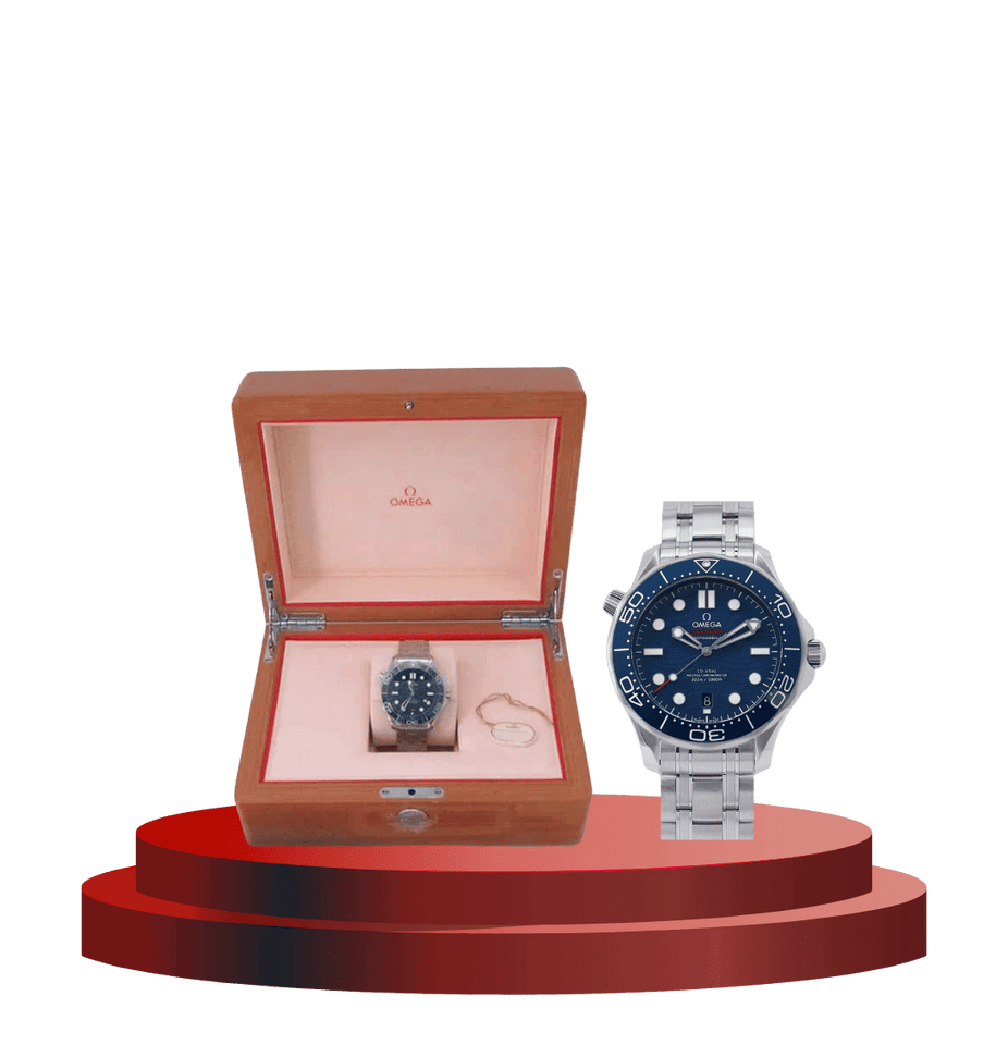 Omega Blue Stainless Steel Seamaster