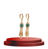 Roberto Coin Art Deco Diamond Malachite 18k Rose Gold Earrings